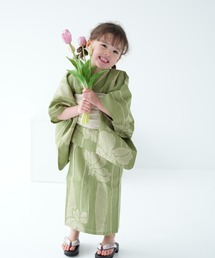utatane（ウタタネ）の「キッズ浴衣3点セット ニコアンティーク 茶色と
