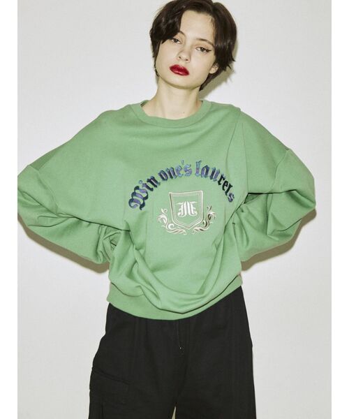 jouetie（ジュエティ）の「ヴィンテージライクプルオーバー（スウェット・レディース・ブラック/グレー/グリーン・MEDIUM）」の8枚目の写真