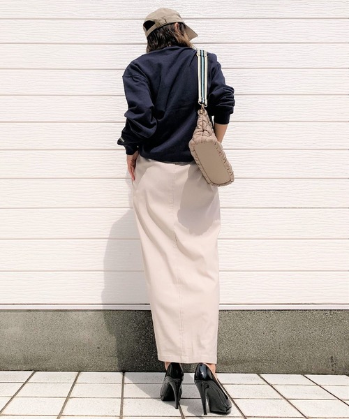 Q（キュー）の「2wayストレッチナロースカート（スカート・レディース・ブラック/ベージュ・MEDIUM）」の14枚目の写真