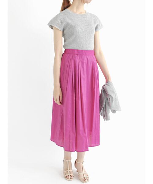 Te chichi（テチチ）の「LEVITA フレンチスリーブリブニット（ニット/セーター・レディース・グリーン/ネイビー/ベージュ/グレー・ﾌﾘ-）」の15枚目の写真