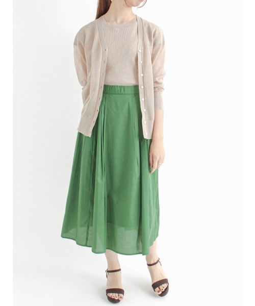 Te chichi（テチチ）の「LEVITA フレンチスリーブリブニット（ニット/セーター・レディース・グリーン/ネイビー/ベージュ/グレー・ﾌﾘ-）」の7枚目の写真