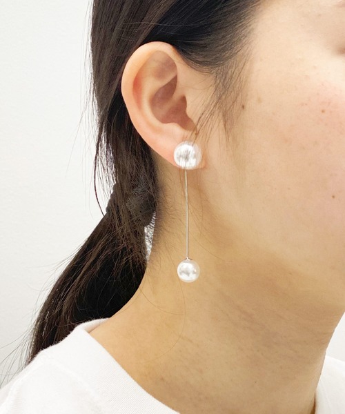 NOISE MAKER（ノイズメーカー）の「パール付きピアス(両耳用)（ピアス（両耳用）・レディース・シルバー/ゴールド・FREE）」の3枚目の写真