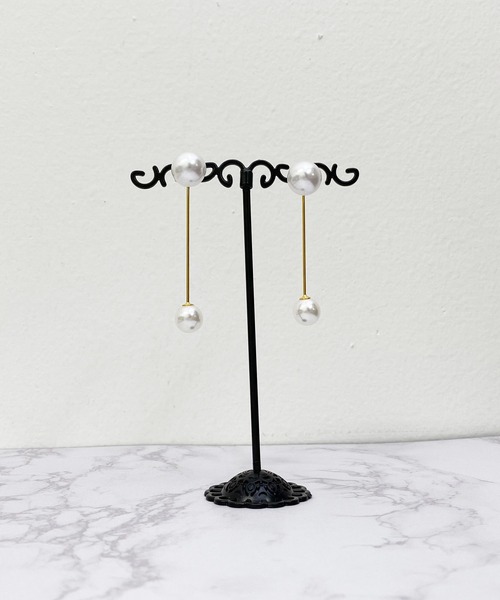 NOISE MAKER（ノイズメーカー）の「パール付きピアス(両耳用)（ピアス（両耳用）・レディース・シルバー/ゴールド・FREE）」の7枚目の写真