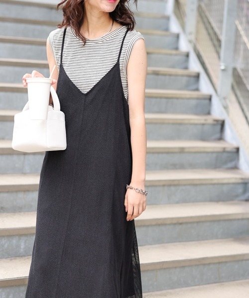 CIAOPANIC TYPY（チャオパニックティピー）の「メッシュキャミワンピース（ワンピース・レディース・ブラック/オレンジ/ブルー/アイボリー・ONE SIZE）」の21枚目の写真