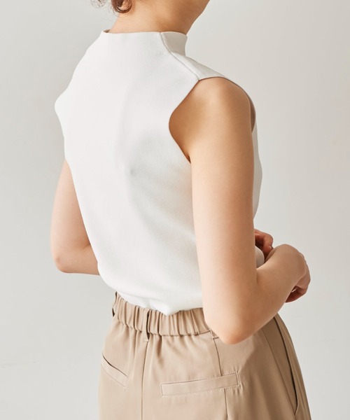 FREE'S MART（フリーズマート）の「総針ボトルネックノースリーブニット（ニット/セーター・レディース・ブラック/ホワイト/ライトグリーン/オレンジ・FREE）」の2枚目の写真