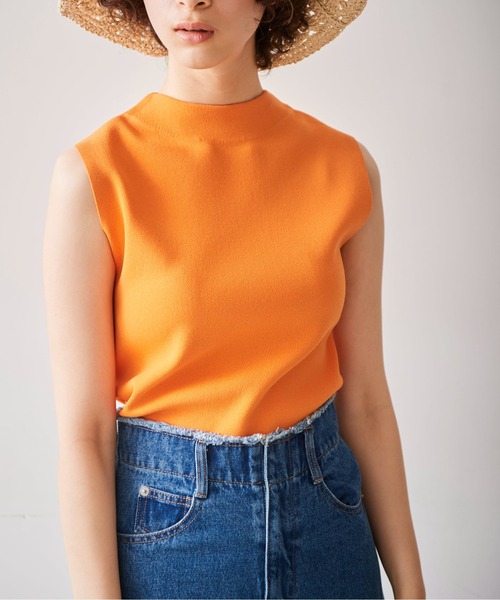 FREE'S MART（フリーズマート）の「総針ボトルネックノースリーブニット（ニット/セーター・レディース・ブラック/ホワイト/ライトグリーン/オレンジ・FREE）」の17枚目の写真