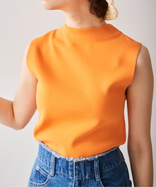 FREE'S MART（フリーズマート）の「総針ボトルネックノースリーブニット（ニット/セーター・レディース・ブラック/ホワイト/ライトグリーン/オレンジ・FREE）」の11枚目の写真