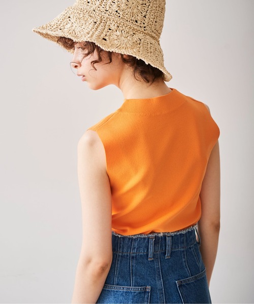 FREE'S MART（フリーズマート）の「総針ボトルネックノースリーブニット（ニット/セーター・レディース・ブラック/ホワイト/ライトグリーン/オレンジ・FREE）」の5枚目の写真