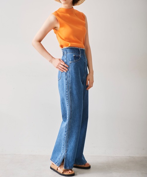 FREE'S MART（フリーズマート）の「総針ボトルネックノースリーブニット（ニット/セーター・レディース・ブラック/ホワイト/ライトグリーン/オレンジ・FREE）」の12枚目の写真