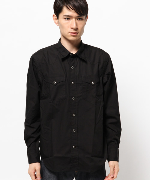 schott（ショット）の「Schott/ショット/BROAD WESTERN SHIRT/ブロード　ウエスタン　シャツ（シャツ/ブラウス・メンズ・ブラック/ホワイト・SMALL/MEDIUM/LARGE/X-LARGE）」の6枚目の写真