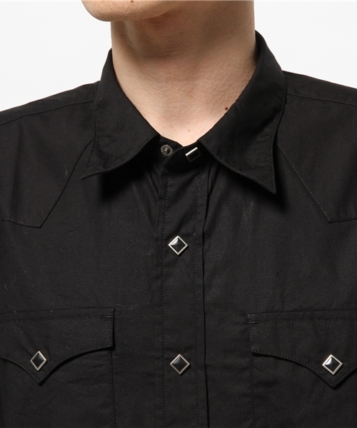 schott（ショット）の「Schott/ショット/BROAD WESTERN SHIRT/ブロード　ウエスタン　シャツ（シャツ/ブラウス・メンズ・ブラック/ホワイト・SMALL/MEDIUM/LARGE/X-LARGE）」の9枚目の写真
