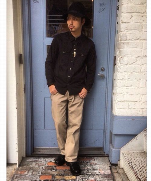 schott（ショット）の「Schott/ショット/BROAD WESTERN SHIRT/ブロード　ウエスタン　シャツ（シャツ/ブラウス・メンズ・ブラック/ホワイト・SMALL/MEDIUM/LARGE/X-LARGE）」の13枚目の写真