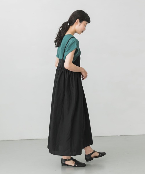 かぐれ(カグレ)の「テンセルリネンキャミジャンスカ(ワンピース・レディース・ブラック/ネイビー・FREE)」の5枚目の写真