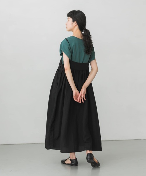 かぐれ(カグレ)の「テンセルリネンキャミジャンスカ(ワンピース・レディース・ブラック/ネイビー・FREE)」の6枚目の写真
