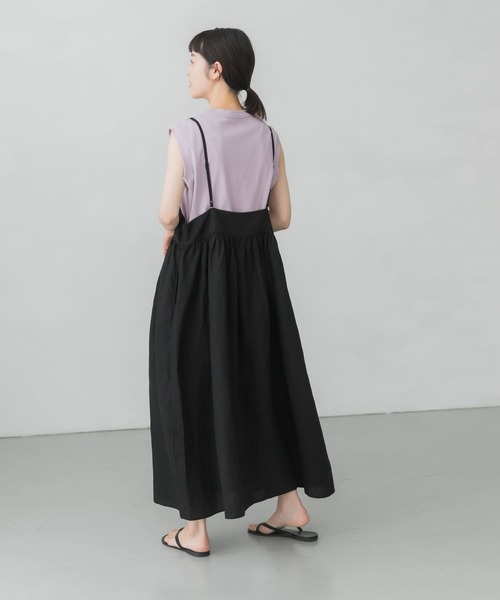 かぐれ(カグレ)の「テンセルリネンキャミジャンスカ(ワンピース・レディース・ブラック/ネイビー・FREE)」の16枚目の写真