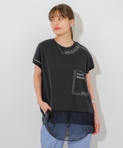 DOLLUPOOPS（ドールアップウップス）の「doll up oops ロゴプリントルイユT（Tシャツ/カットソー・レディース・ホワイト/ブラック/ベージュ・FREE）」の2枚目の写真