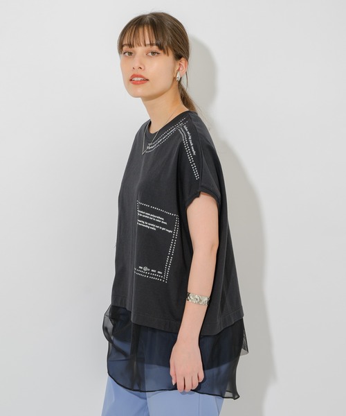 DOLLUPOOPS（ドールアップウップス）の「doll up oops ロゴプリントルイユT（Tシャツ/カットソー・レディース・ホワイト/ブラック/ベージュ・FREE）」の8枚目の写真