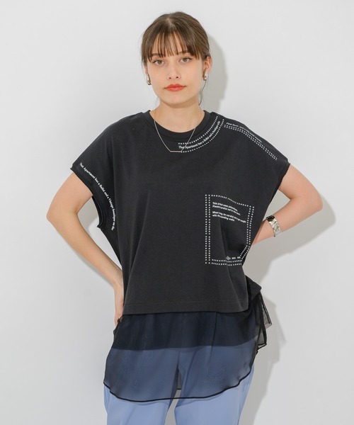 DOLLUPOOPS（ドールアップウップス）の「doll up oops ロゴプリントルイユT（Tシャツ/カットソー・レディース・ホワイト/ブラック/ベージュ・FREE）」の9枚目の写真