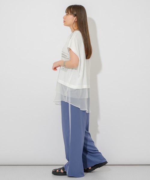 DOLLUPOOPS（ドールアップウップス）の「doll up oops ロゴプリントルイユT（Tシャツ/カットソー・レディース・ホワイト/ブラック/ベージュ・FREE）」の12枚目の写真