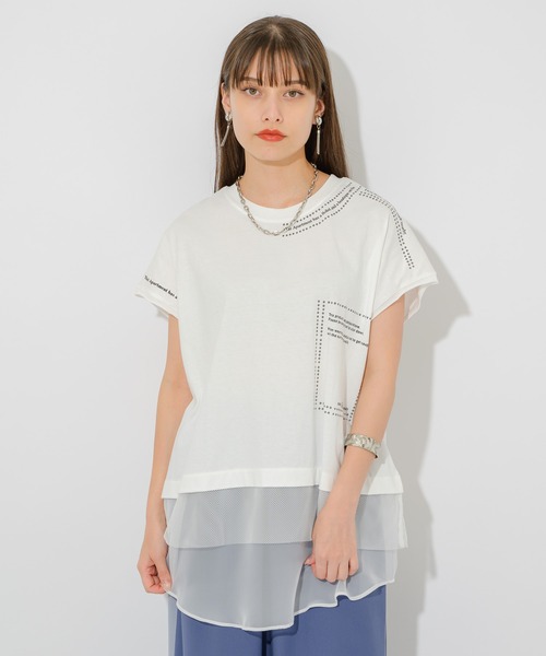 DOLLUPOOPS（ドールアップウップス）の「doll up oops ロゴプリントルイユT（Tシャツ/カットソー・レディース・ホワイト/ブラック/ベージュ・FREE）」の14枚目の写真