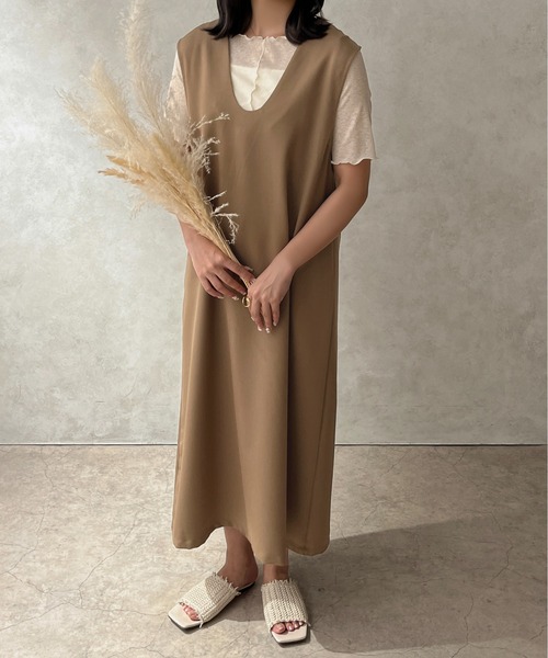 apres jour clair（アプレジュールクレア）の「【apres jour clair】2WAYジャンスカ【ZOZOTOWN限定アイテム】（ジャンパースカート・レディース・アイボリー/ブラウン系その他/ブラック・X-LARGE/フリー）」の16枚目の写真