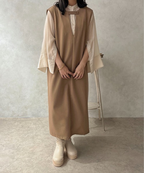 apres jour clair（アプレジュールクレア）の「【apres jour clair】2WAYジャンスカ【ZOZOTOWN限定アイテム】（ジャンパースカート・レディース・アイボリー/ブラウン系その他/ブラック・X-LARGE/フリー）」の12枚目の写真