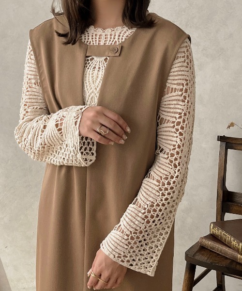 apres jour clair（アプレジュールクレア）の「【apres jour clair】2WAYジャンスカ【ZOZOTOWN限定アイテム】（ジャンパースカート・レディース・アイボリー/ブラウン系その他/ブラック・X-LARGE/フリー）」の7枚目の写真