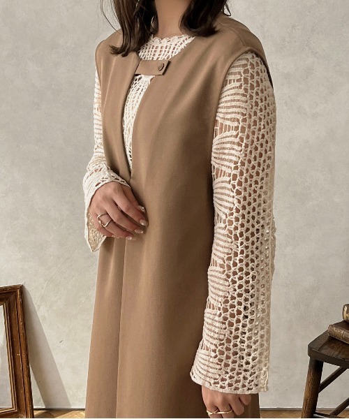 apres jour clair（アプレジュールクレア）の「【apres jour clair】2WAYジャンスカ【ZOZOTOWN限定アイテム】（ジャンパースカート・レディース・アイボリー/ブラウン系その他/ブラック・X-LARGE/フリー）」の8枚目の写真