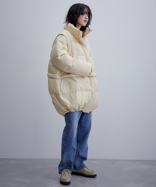 ADAM ET ROPE'（アダムエロペ）の「【サステナブル・4WAY】ALLIEDダウンベストコート（ダウンジャケット/コート・レディース・ブラック/サックスブルー/ベージュ系その他・FREE）」の7枚目の写真