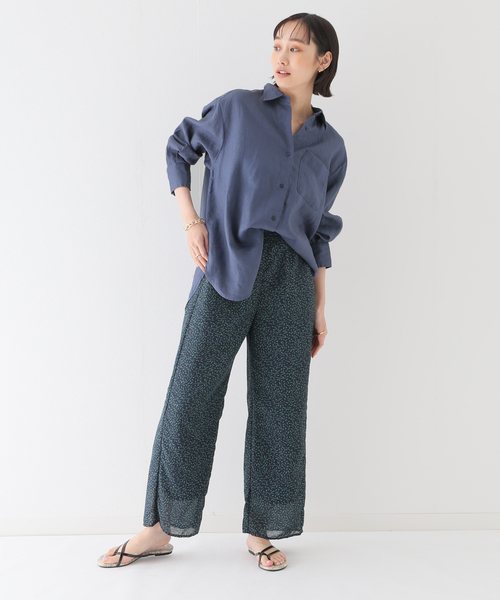 B.C STOCK(ベーセーストック)の「リネンレギュラーシャツ(シャツ/ブラウス・レディース・ブラック/パープル/ブラウン/ブルー系その他・FREE)」の9枚目の写真