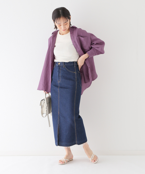 B.C STOCK(ベーセーストック)の「リネンレギュラーシャツ(シャツ/ブラウス・レディース・ブラック/パープル/ブラウン/ブルー系その他・FREE)」の11枚目の写真