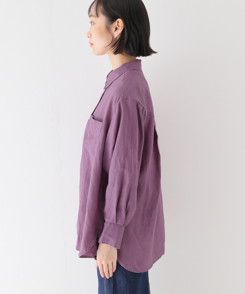B.C STOCK(ベーセーストック)の「リネンレギュラーシャツ(シャツ/ブラウス・レディース・ブラック/パープル/ブラウン/ブルー系その他・FREE)」の14枚目の写真