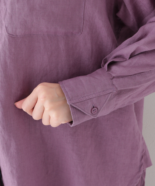 B.C STOCK(ベーセーストック)の「リネンレギュラーシャツ(シャツ/ブラウス・レディース・ブラック/パープル/ブラウン/ブルー系その他・FREE)」の19枚目の写真