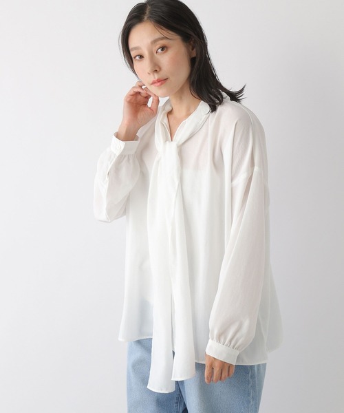 LEPSIM(レプシィム)の「ボウタイデザインブラウス 347896(シャツ/ブラウス・レディース・オフホワイト/ライトブルー・FREE)」の19枚目の写真