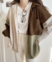 Java | 《JaVa ジャバコラボ》90'sレトロが決め手。カラーブロッキングコーデュロイオーバーシャツ(シャツ/ブラウス)