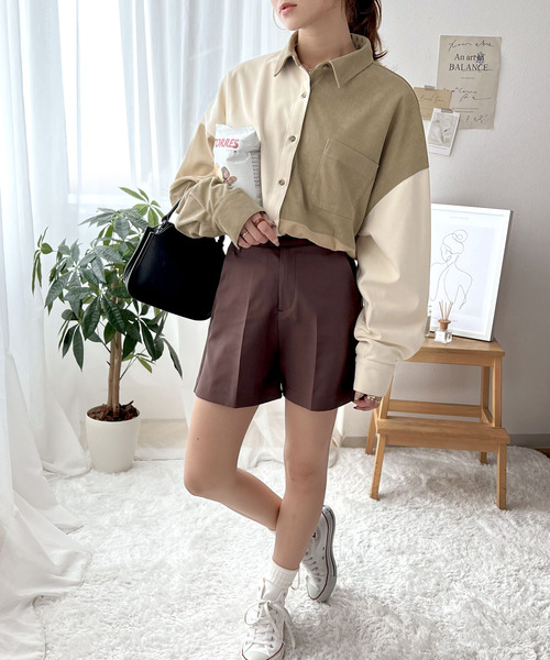 Java（ジャバ）の「《JaVa ジャバコラボ》90'sレトロが決め手。カラーブロッキングコーデュロイオーバーシャツ（シャツ/ブラウス・レディース・ベージュ/ブラウン・MEDIUM/LARGE）」の21枚目の写真