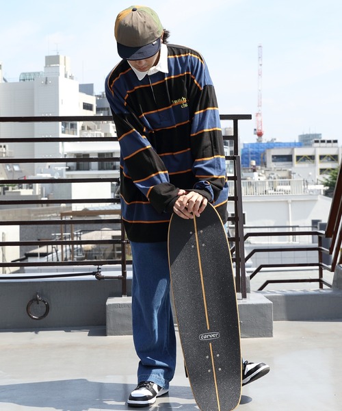 ８(eight)（エイト）の「マルチボーダーラガーシャツ（ポロシャツ・メンズ・ネイビー/オフホワイト/グリーン/ブルー/ブラック・MEDIUM/LARGE）」の16枚目の写真