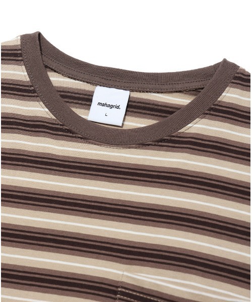 mahagrid/マハグリッド』STRIPED POCKET LS TEE/ストライプ