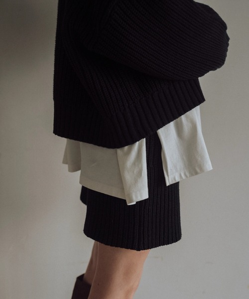 WILLFULLY(ウィルフリー)の「zip knit & rib half PT set up(セットアップ・レディース・ブラック/グレー・FREE)」の14枚目の写真