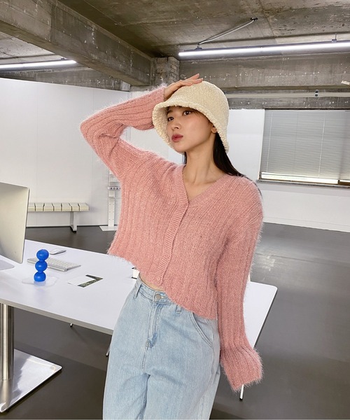 by muni:r（バイ ムニール）の「デイリーもこもこバケットハット（ハット・レディース・ブラック/アイボリー/ブラウン/ピンク・FREE）」の5枚目の写真