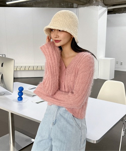 by muni:r（バイ ムニール）の「デイリーもこもこバケットハット（ハット・レディース・ブラック/アイボリー/ブラウン/ピンク・FREE）」の15枚目の写真