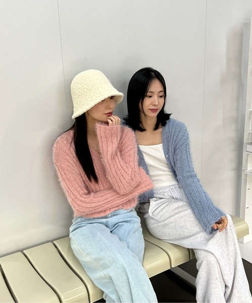 by muni:r（バイ ムニール）の「デイリーもこもこバケットハット（ハット・レディース・ブラック/アイボリー/ブラウン/ピンク・FREE）」の11枚目の写真