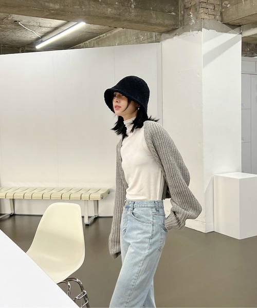 by muni:r（バイ ムニール）の「デイリーもこもこバケットハット（ハット・レディース・ブラック/アイボリー/ブラウン/ピンク・FREE）」の12枚目の写真