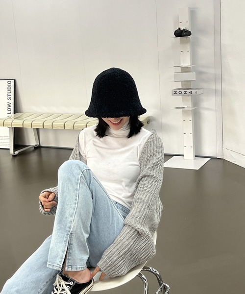 by muni:r（バイ ムニール）の「デイリーもこもこバケットハット（ハット・レディース・ブラック/アイボリー/ブラウン/ピンク・FREE）」の22枚目の写真