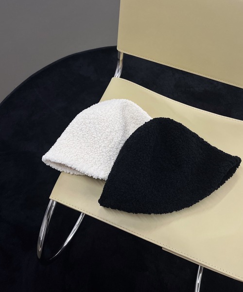 by muni:r（バイ ムニール）の「デイリーもこもこバケットハット（ハット・レディース・ブラック/アイボリー/ブラウン/ピンク・FREE）」の9枚目の写真