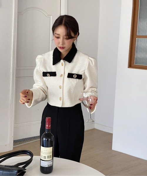 by muni:r(バイ ムニール)の「ベーシックシルエットブーツカットスラックス(スラックス・レディース・ワイン/ブラック/ベージュ・SMALL/MEDIUM)」の11枚目の写真