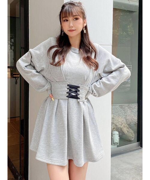 GYDA 2WAYコルセット フレアスウェットワンピース GYDA（ジェイダ）の「2WAYコルセット フレアスウェット