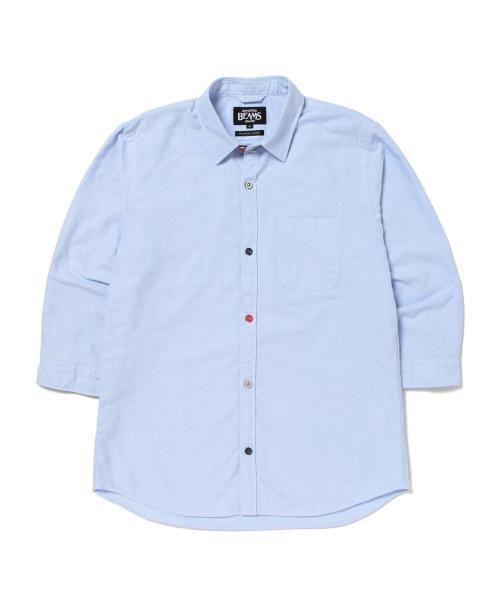 BEAMS（ビームス）の「BEAMS / トリコロール パイピング 7分袖 シャツ（シャツ/ブラウス・メンズ・ホワイト/サックスブルー/ネイビー・MEDIUM/LARGE/SMALL/X-LARGE）」の3枚目の写真