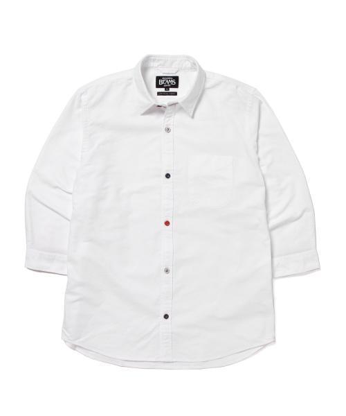 BEAMS（ビームス）の「BEAMS / トリコロール パイピング 7分袖 シャツ（シャツ/ブラウス・メンズ・ホワイト/サックスブルー/ネイビー・MEDIUM/LARGE/SMALL/X-LARGE）」の9枚目の写真