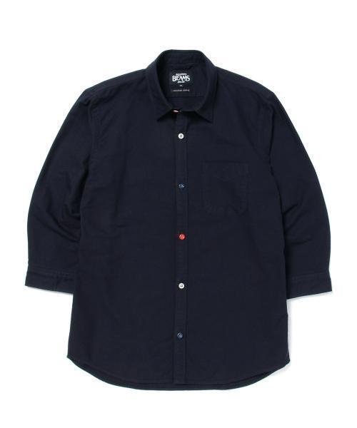 BEAMS（ビームス）の「BEAMS / トリコロール パイピング 7分袖 シャツ（シャツ/ブラウス・メンズ・ホワイト/サックスブルー/ネイビー・MEDIUM/LARGE/SMALL/X-LARGE）」の10枚目の写真